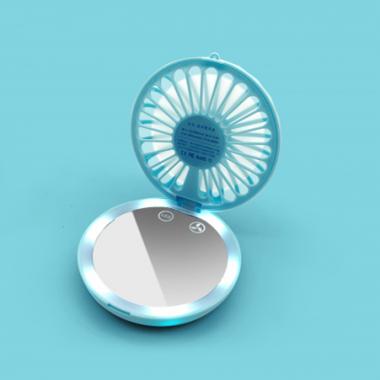美妝鏡小風扇-藍色