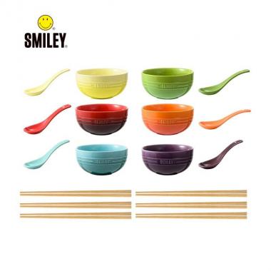 法國(guó)笑臉SMILEY彩韻餐具18件套