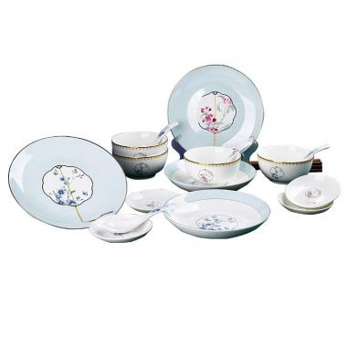 愛(ài)依瑞斯中國(guó)風(fēng)-金泥小扇20頭陶瓷餐具