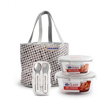 樂扣樂扣耐熱玻璃保鮮盒享樂提袋套裝