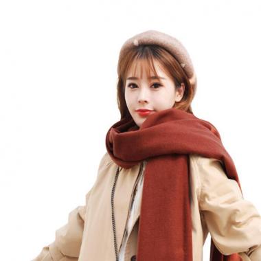 皓曼金色年華羊絨披肩南瓜棕