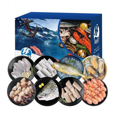 海水來了百舸爭流海鮮大禮包凈重2.6KG